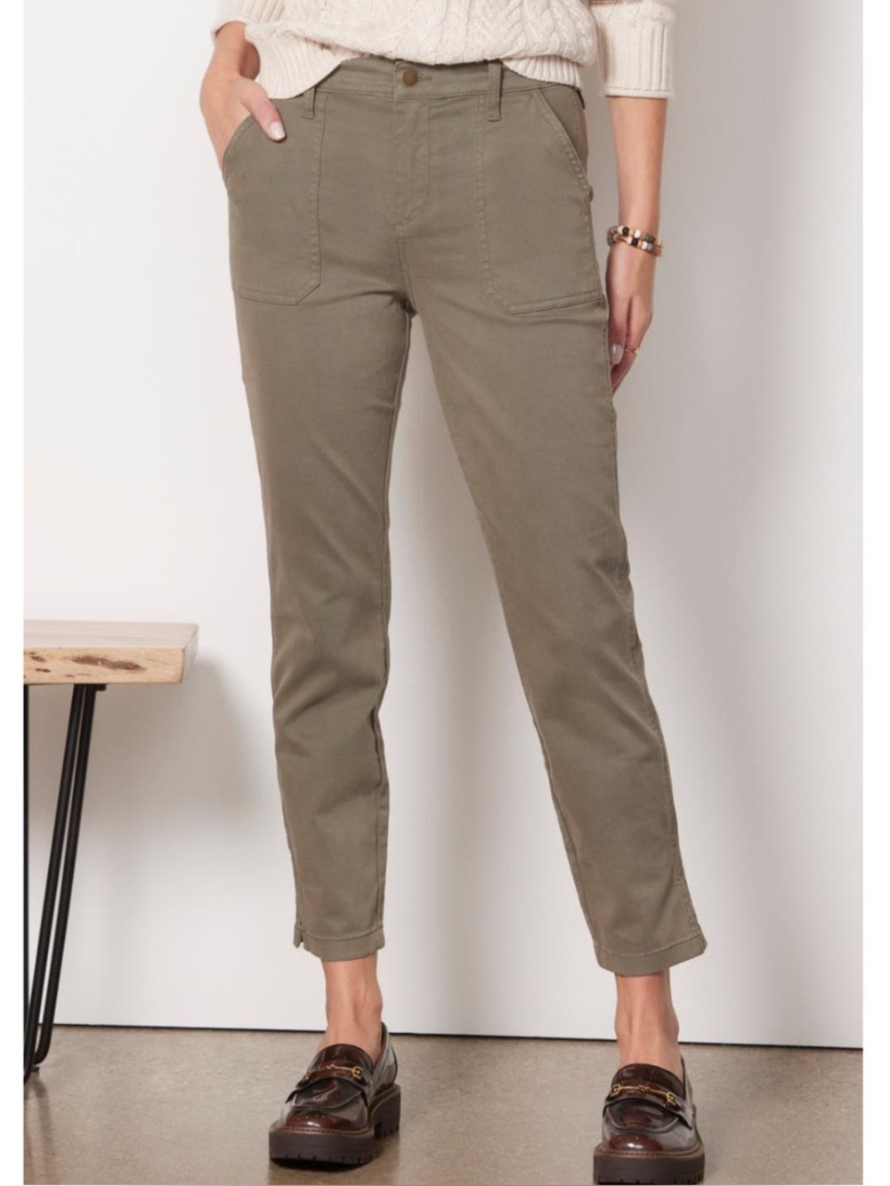 EVEREVE Payton Utility Ankle Pant - Olive Green
